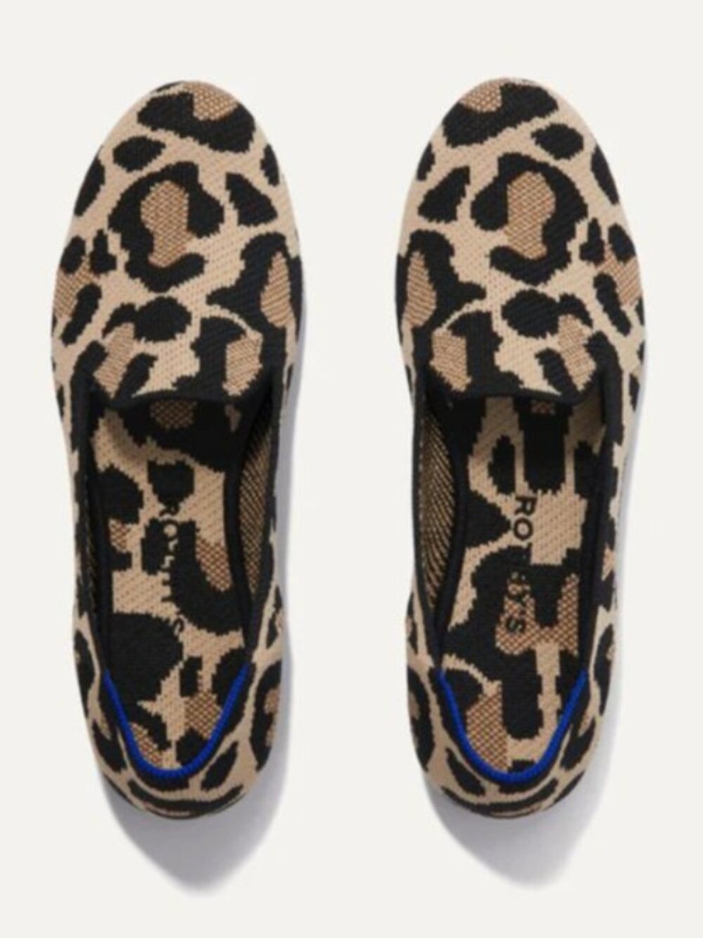 Rothy’s Leopard Print Knit Slip-On Flats - Black & Tan size 8 🐆
